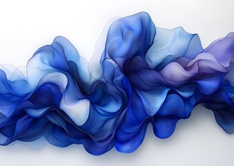 Obraz premium Abstract artwork depicts flowing gradients of blue and purple forms