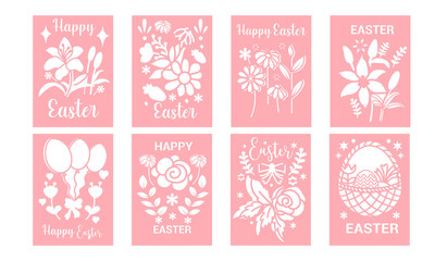Happy Easter gift card mega bundle illustration with nature.
