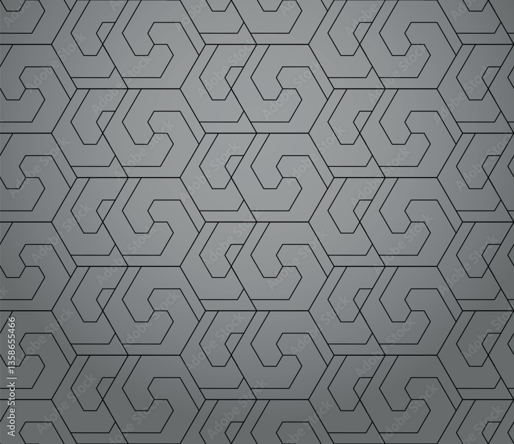Aufkleber the geometric pattern with lines. seamless vector background. gray and black texture. graphic modern