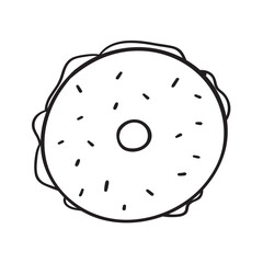 Bagel. Outline isolated icon. Vector illustration on white background.