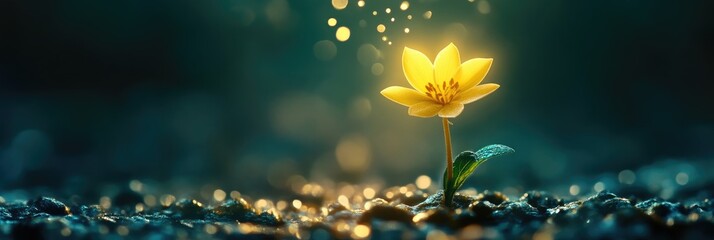 Radiant Yellow Flower Emerging