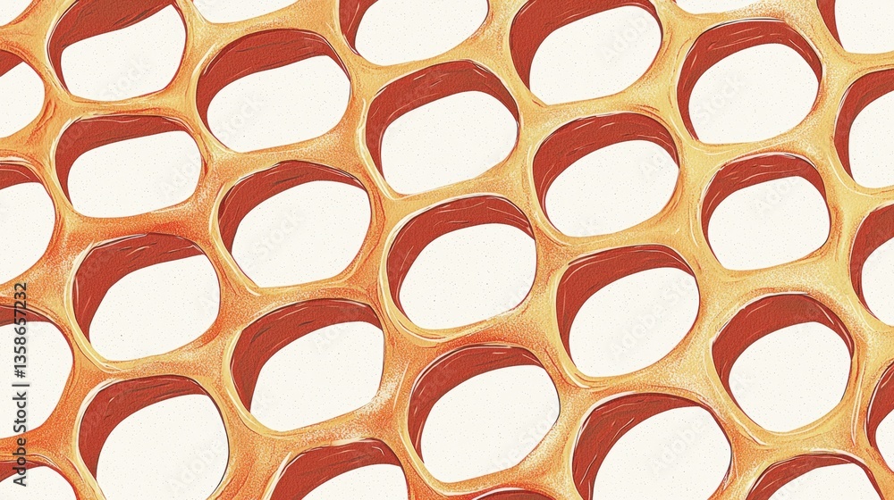 Canvas Prints abstract orange honeycomb pattern on a light background surface