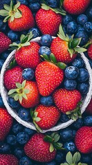 Fototapeta premium Fresh Berries Bowl Close-up