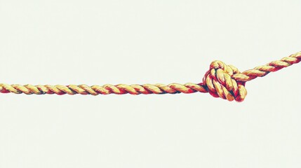 Detailed Close-Up of a Securely Tied Knot on a Rope