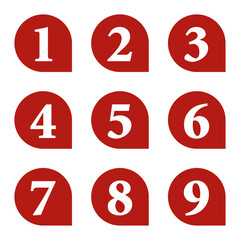 イラスト素材：数字アイコン１～９セット