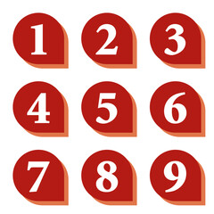 イラスト素材：数字アイコン１～９セット