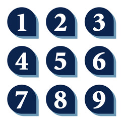 イラスト素材：数字アイコン１～９セット