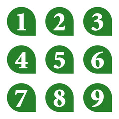 イラスト素材：数字アイコン１～９セット