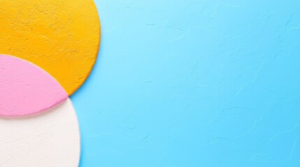 Pastel Pink Orange And White Glitter Circles On Blue Background