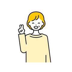 上半身のポーズ_シンプルなシニアの女性04