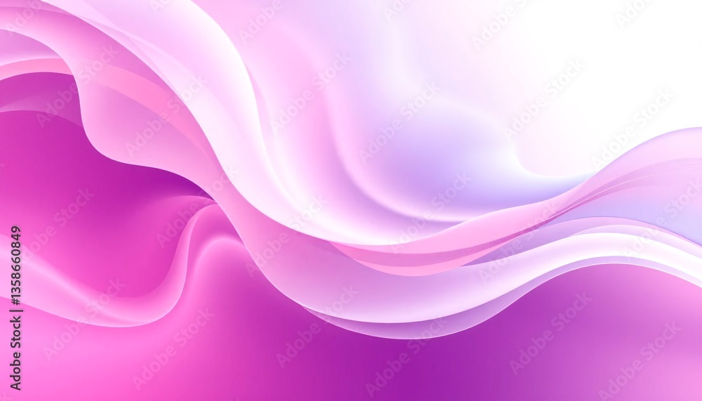Poster abstract flowing curves in vibrant pinks and purples. a dynamic abstract image featuring smooth flow