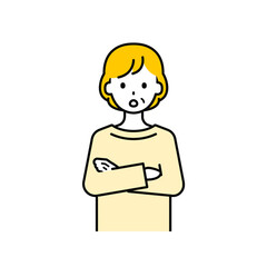 上半身のポーズ_シンプルなシニアの女性11