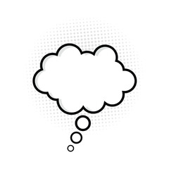 Simple comic speech bubble with halftone. comic dialog empty cloud. cloud text. speech balloon or cartoon design white background. vector illustration