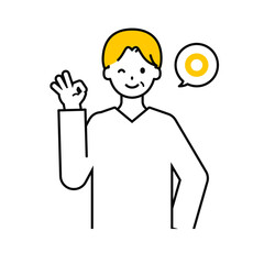 上半身のポーズ_シンプルなシニアの男性08