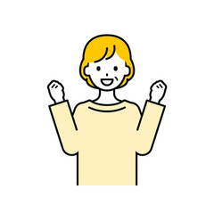 上半身のポーズ_シンプルなシニアの女性06