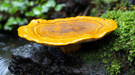 chaga mushroom, symbolizing health and vitality, with its dark, textured surface representing strength and natural wellness