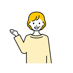 上半身のポーズ_シンプルなシニアの女性17