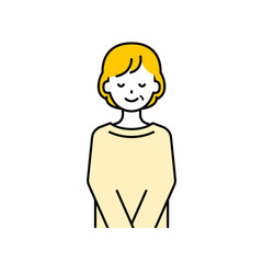 上半身のポーズ_シンプルなシニアの女性18