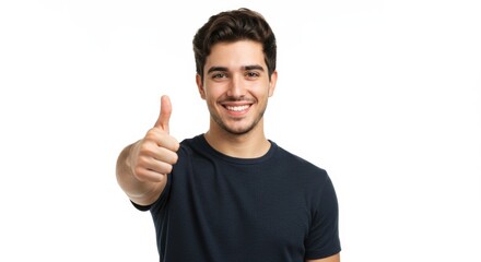 Happy man giving a thumbs up.