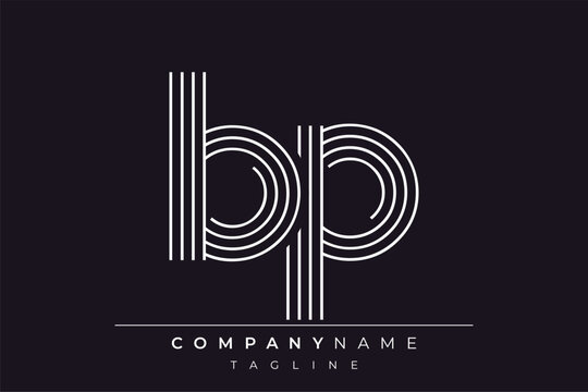 Creative BP lines letter logo design. A simplistic and elegant abstract logo design with linear patterns and initials, suitable for contemporary branding.