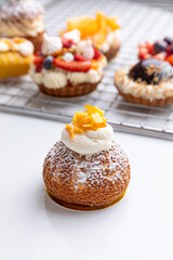 festive cakes in a brightly lit kitchen