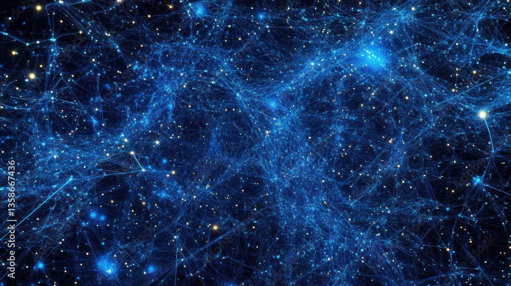 Aufkleber abstract cosmic network of light; interstellar connections; deep space; educational poster; scientif