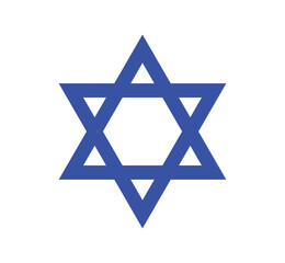 Star of David Jewish Religious Symbol. Judaism Hexagram Vector.