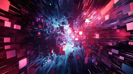 Obraz premium Abstract digital explosion of colors and shapes