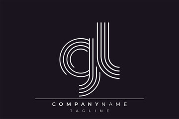 Creative GL lines letter logo design. A simplistic and elegant abstract logo design with linear patterns and initials, suitable for contemporary branding. © Mahamud