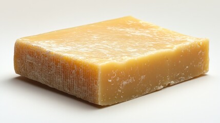 Block of cheese, studio shot,  isolated,  pale yellow color