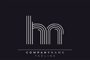 Creative HN lines letter logo design. A simplistic and elegant abstract logo design with linear patterns and initials, suitable for contemporary branding.
