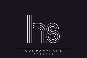 Creative HS lines letter logo design. A simplistic and elegant abstract logo design with linear patterns and initials, suitable for contemporary branding.