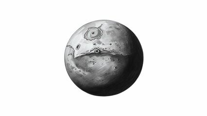 AI-Rendered Mars: Monochrome Planet Visualization in 4K – Generative AI