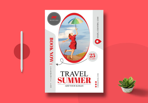 Summer Travel Flyer Or Poster Design For Travel Agency