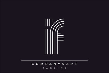 Creative IF lines letter logo design. A simplistic and elegant abstract logo design with linear patterns and initials, suitable for contemporary branding.