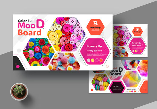Vivid Color Mood Board Template