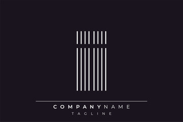 Creative II lines letter logo design. A simplistic and elegant abstract logo design with linear patterns and initials, suitable for contemporary branding.