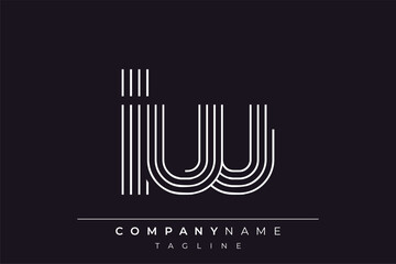Creative IW lines letter logo design. A simplistic and elegant abstract logo design with linear patterns and initials, suitable for contemporary branding.
