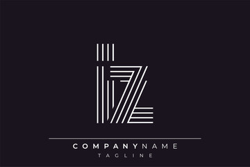 Obraz premium Creative IZ lines letter logo design. A simplistic and elegant abstract logo design with linear patterns and initials, suitable for contemporary branding.