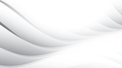 Abstract white and gray color, modern design stripes background with curve lines. Vector illustration.