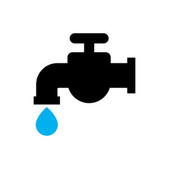 Vector Faucet Icon on White Background