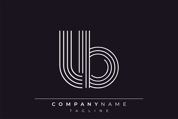 Creative LB lines letter logo design. A simplistic and elegant abstract logo design with linear patterns and initials, suitable for contemporary branding.