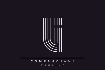 Creative LI lines letter logo design. A simplistic and elegant abstract logo design with linear patterns and initials, suitable for contemporary branding.
