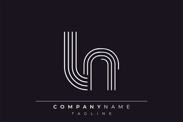 Creative LN lines letter logo design. A simplistic and elegant abstract logo design with linear patterns and initials, suitable for contemporary branding.