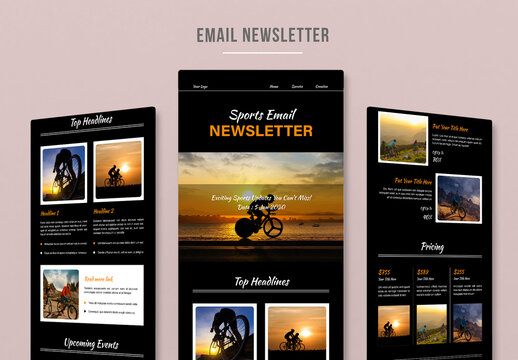 Sport email Newsletter Template Design Layout
