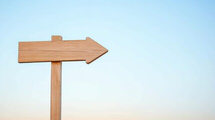 Wooden Arrow Signpost Against Gradient Sky, Symbolizing Direction and Simplicity
