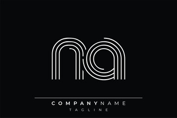 Creative NA lines letter logo design. A simplistic and elegant abstract logo design with linear patterns and initials, suitable for contemporary branding.