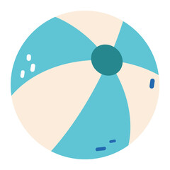 Y2k cartoon Summer beach ball. Bright, playful design. Ideal for seasonal projects or childrens content. Vector illustration