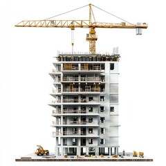 Building construction machine urban crane.