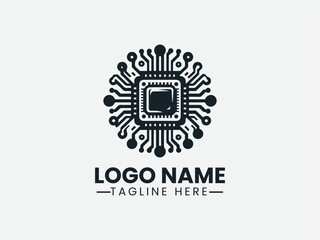 Fototapeta premium AI Chip Health Technology Icon Logo Design, Health AI Chip Logo